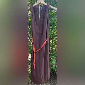 [W118 Walter Baker] Brown Lined Asymmetrical Dress- XS